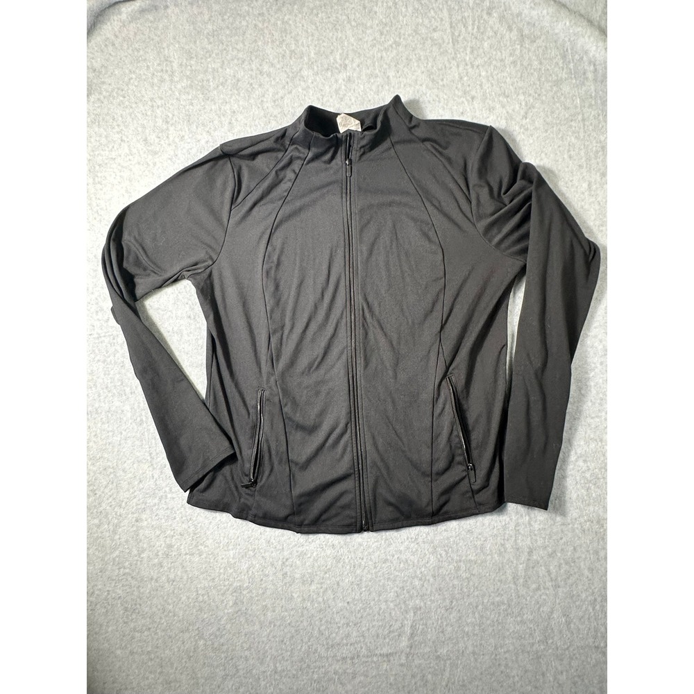 RBX Womens Black Full Zip Active Track Jacket Mock Neck XL